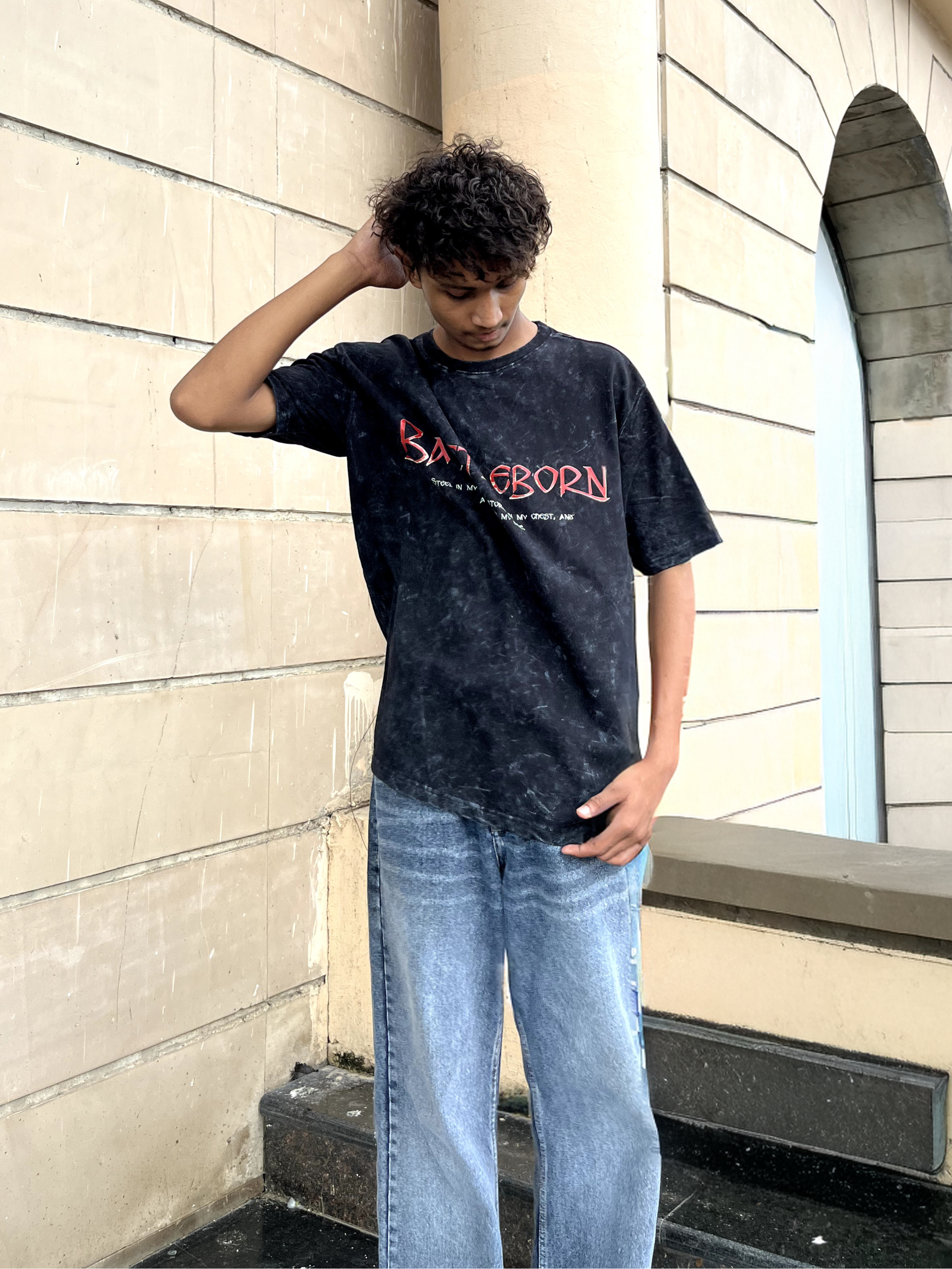 BATTLEBORN FADED BLACK OVERSIZED T-SHIRT